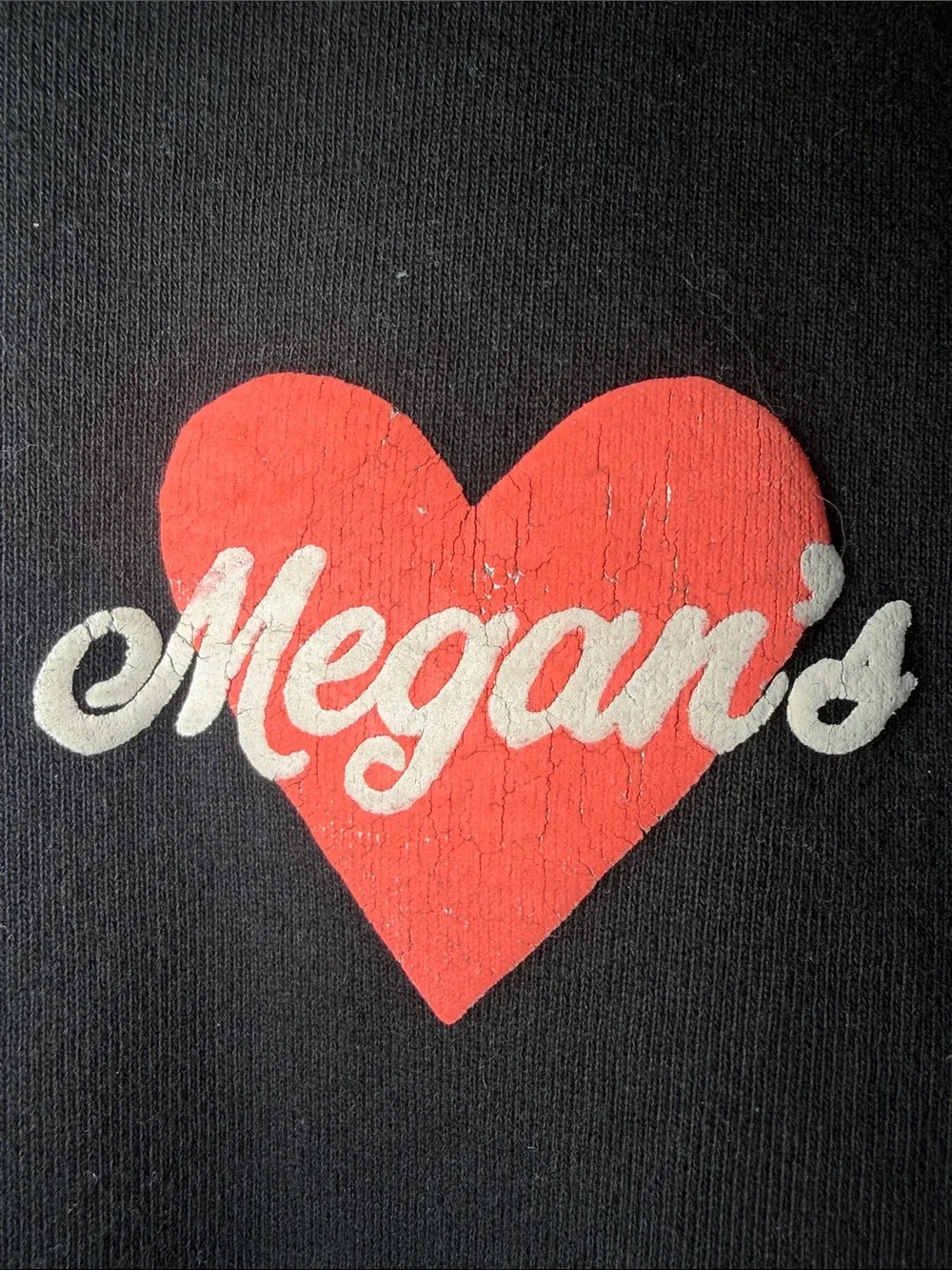 Megan’s Freshly Baked Black L Crewneck Sweatshirt Peace Sign Cannabis Graphic